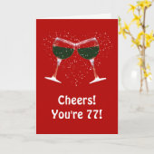 ハッピーワイン77誕生日 カード (黄色い花)