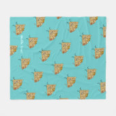 ハッピーワッフルとシロップとバターの朝食 フリースブランケット (正面(横))