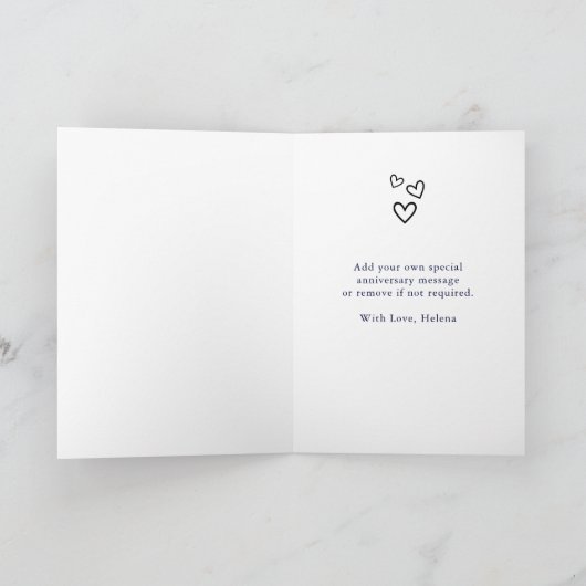ハッピーワンイヤーエレガントモノグラムハート記念日 カード (内部)