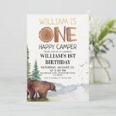 ハッピーワンキャンパー 水彩クマの森  招待状 (スタンド正面)