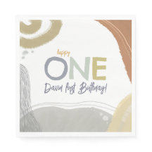ハッピーワンファースト誕生日ボーイペーパーナプキン