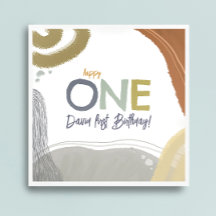 ハッピーワンファースト誕生日ボーイペーパーナプキン