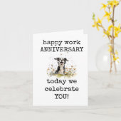 ハッピーワーク祝記念日かわいいカード カード (黄色い花)