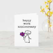 ハッピーワーク記念日かわいいグリーティングカード カード (黄色い花)