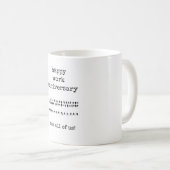 ハッピーワーク・アニバーサリー、同僚ギフト コーヒーマグカップ (正面右)