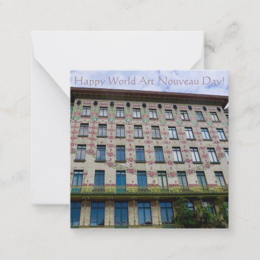 ハッピーワールドアールヌーボーデー！ ノートカード (正面)