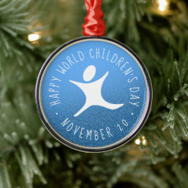 ハッピーワールドチルドレンズデイブルーグリッター メタルオーナメント