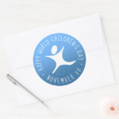 ハッピーワールドチルドレンズデイブルーグリッター ラウンドシール (封筒)