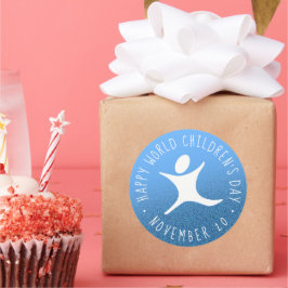 ハッピーワールドチルドレンズデイブルーグリッター ラウンドシール