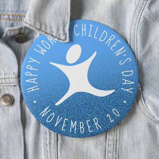 ハッピーワールドチルドレンズデイブルーグリッター 缶バッジ (インサイチュ)