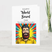 ハッピーワールドヒゲデー！ 面白いホリデー カード (正面)