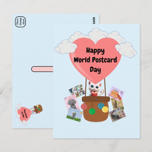 ハッピーワールドポストカードデイキャットinバルーンポストカード ポストカード (正面/裏面)