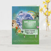 ハッピーワールド環境の日 カード (黄色い花)