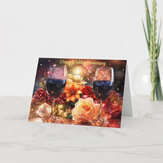 ハッピーワ結婚イン記念日の美しいカード シーズンカード (正面)