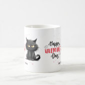 ハッピーヴァレンティおもしろいンズデイブラックキャット コーヒーマグカップ (中央)