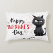 ハッピーヴァレンティおもしろいンデイプンブラックキャット アクセントクッション (正面)
