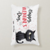 ハッピーヴァレンティおもしろいンデイプンブラックキャット アクセントクッション (正面(垂直))