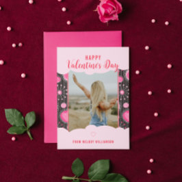 ハッピーヴァレンティお洒落ンピンクハート花名 シーズンカード