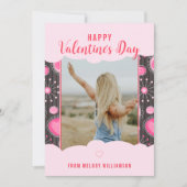 ハッピーヴァレンティお洒落ンピンクハート花名 シーズンカード (正面)