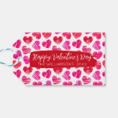 ハッピーヴァレンティネスモダンデイレッドピンクハート名 ギフトタグ (裏面横)