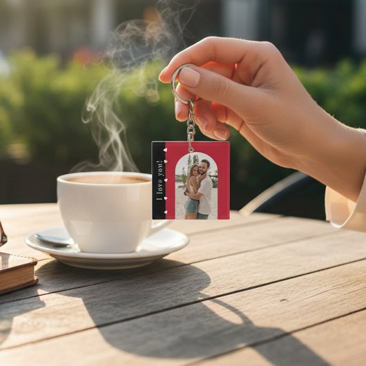 ハッピーヴァレンティネスモダンデーシンプルロマンチックな写真 キーホルダー