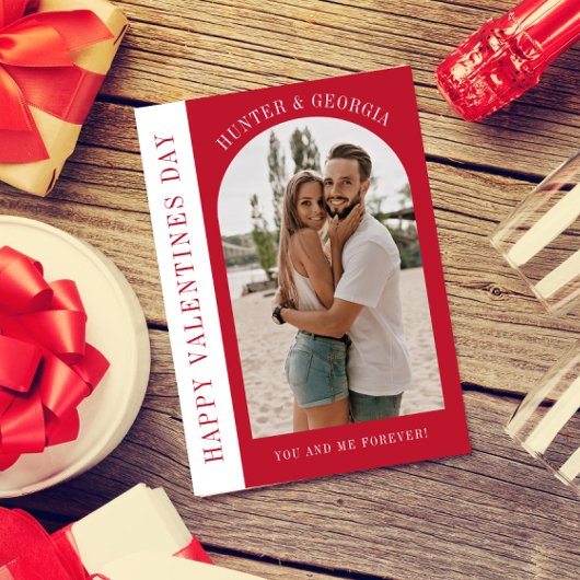 ハッピーヴァレンティネスモダンデーシンプルロマンチックな写真 シーズンカード