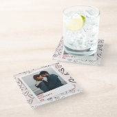 ハッピーヴァレンティネスモダンデースタイリッシュロマンチック写真 ガラスコースター (アングル)