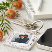 ハッピーヴァレンティネスモダンデースタイリッシュロマンチック写真 キーホルダー (正面右)