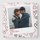 ハッピーヴァレンティネスモダンデースタイリッシュロマンチック写真 スクエア壁時計 (正面)