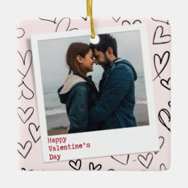 ハッピーヴァレンティネスモダンデースタイリッシュロマンチック写真 セラミックオーナメント