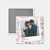 ハッピーヴァレンティネスモダンデースタイリッシュロマンチック写真 マグネット (正面/裏面)