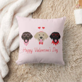 ハッピーヴァレンティネスラブラドールレトリエバードッグ クッション (ブランケット)