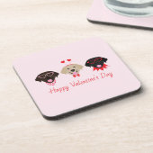ハッピーヴァレンティネスラブラドールレトリエバードッグ コースター (左側)