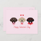 ハッピーヴァレンティネスラブラドールレトリエバードッグ シーズンポストカード (正面/裏面)