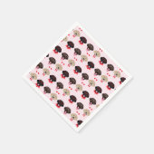 ハッピーヴァレンティネスラブラドールレトリエバードッグ スタンダードカクテルナプキン (角)