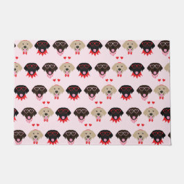 ハッピーヴァレンティネスラブラドールレトリエバードッグ ドアマット