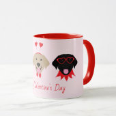 ハッピーヴァレンティネスラブラドールレトリエバードッグ マグカップ (正面右)