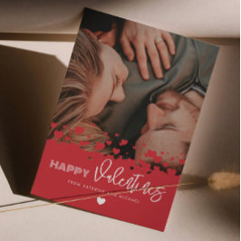 ハッピーヴァレンティネス写真赤いハートカップル家族 シーズンカード