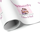 ハッピーヴァレンティモダンネスの日キス愛の名前p ラッピングペーパー (ロールコーナー)