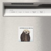 ハッピーヴァレンティーンズデイおもしろいオッター マグネット (インサイチュ (食洗機))