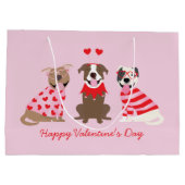 ハッピーヴァレンティーンズデイアメリカンピットブルテリア ラージペーパーバッグ (裏面)