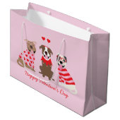 ハッピーヴァレンティーンズデイアメリカンピットブルテリア ラージペーパーバッグ (正面アングル)