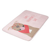 ハッピーヴァレンティーンズデイアメリカンブルドッグキスマーク バスマット (アングル)