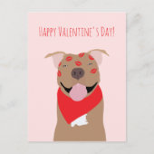 ハッピーヴァレンティーンズデイアメリカンブルドッグキスマーク ポストカード (正面)