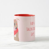 ハッピーヴァレンティーンズデイアメリカンブルドッグキスマーク マグカップ (中央)