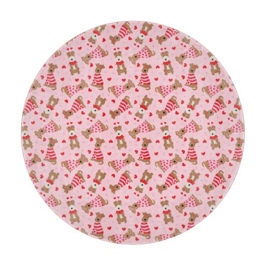 ハッピーヴァレンティーンズデイウェルシュワイヤキツネテリアドッグス カッティングボード (正面)