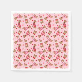 ハッピーヴァレンティーンズデイウェルシュワイヤキツネテリアドッグス スタンダードカクテルナプキン