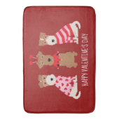 ハッピーヴァレンティーンズデイウェルシュワイヤキツネテリアドッグス バスマット (正面縦)