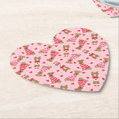 ハッピーヴァレンティーンズデイウェルシュワイヤキツネテリアドッグス ペーパーコースター (アングル)