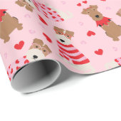 ハッピーヴァレンティーンズデイウェルシュワイヤキツネテリアドッグス ラッピングペーパー (ロールコーナー)